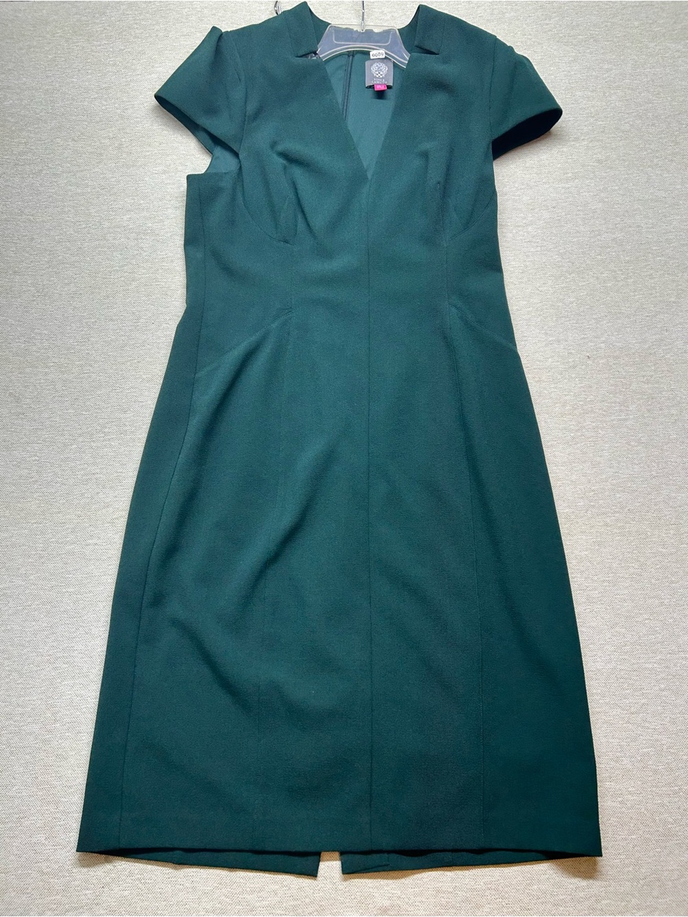 Vince Camuto Forest Green Cap-Sleeve Sheath Dress